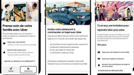 Les enfants pourront utiliser Uber pour ados après avoir été invités par leurs parents à créer un compte spécialisé via leur profil familial. Les enfants pourront utiliser Uber pour ados après avoir été invités par leurs parents à créer un compte spécialisé via leur profil familial.