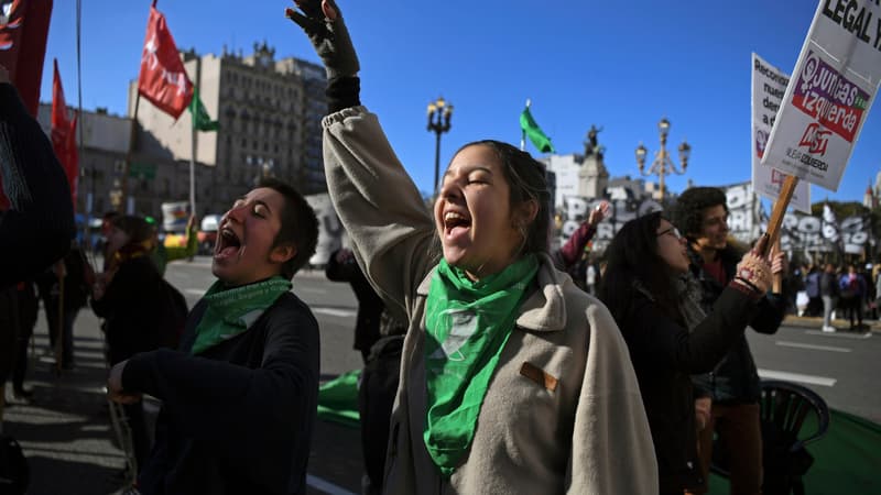 Des manifestants pro-IVG, le 1er août, à Buenos Aires.