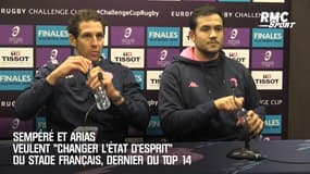 Sempéré et Arias veulent "changer l'état d'esprit" du Stade Français, dernier du Top 14