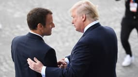 Emmanuel Macron et Donald Trump le 14 juillet 2017 à Paris.