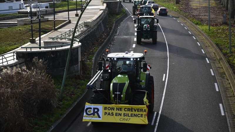 Colère des agriculteurs: le convoi parti d'Agen reprend la route du Sud-Ouest