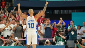 Evan Fournier, auteur d'un shoot incroyable en quart de finale des JO contre le Canada (le 06/08/2024)