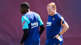 Ronald Koeman avec Ousmane Dembélé au Barça