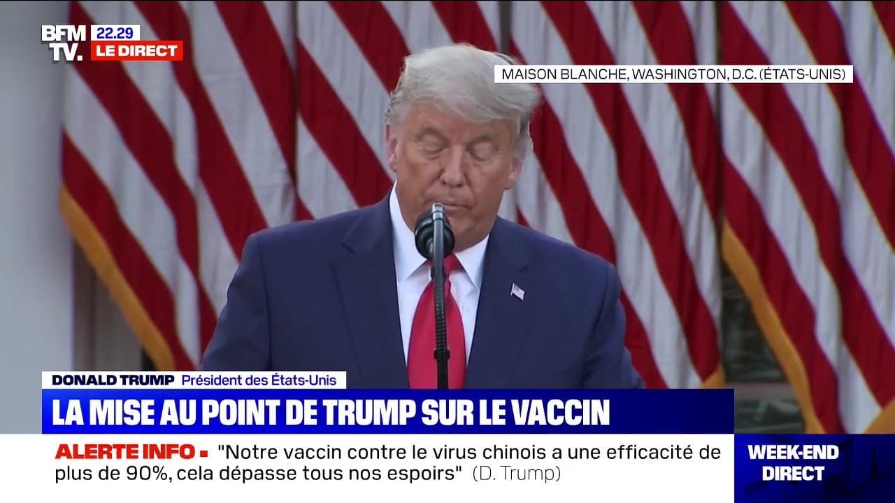 Donald Trump Sur Le Vaccin Anti-Covid De Pfizer: "Je Pense Que Le ...