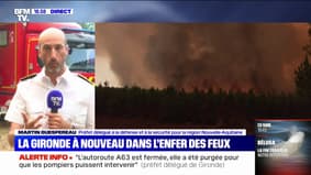 Incendie en Gironde: la préfecture demande "à toute personne dans la zone de respecter l'interdiction de présence dans le massif"