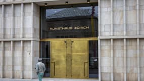 L'entrée du Kunsthaus de Zürich, en Suisse, le 14 mars 2023