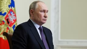 Le président russe Vladimir Poutine à Saint-Pétersbourg le 18 février 2025
