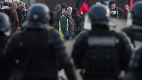 Forces de l'ordre à Nantes le 11 janvier 2020 lors d'une manifestation contre la réforme des retraites