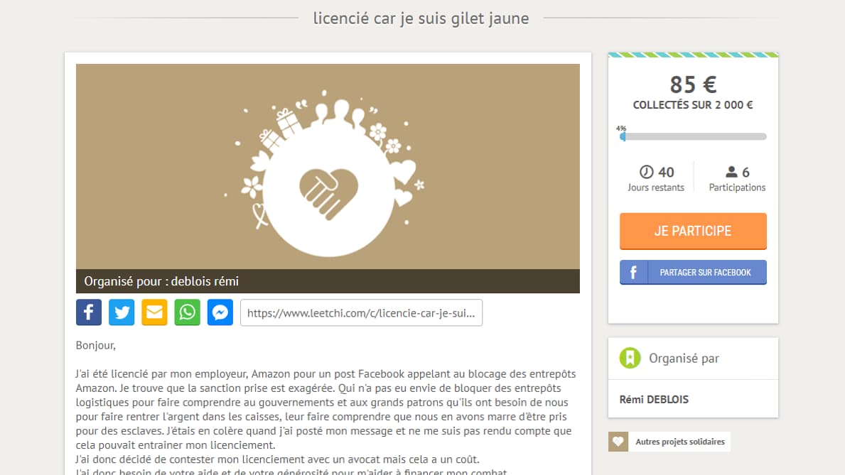 Rémi Deblois a récolté 85 euros pour l'heure Rémi Deblois a récolté 85 euros pour l'heure
