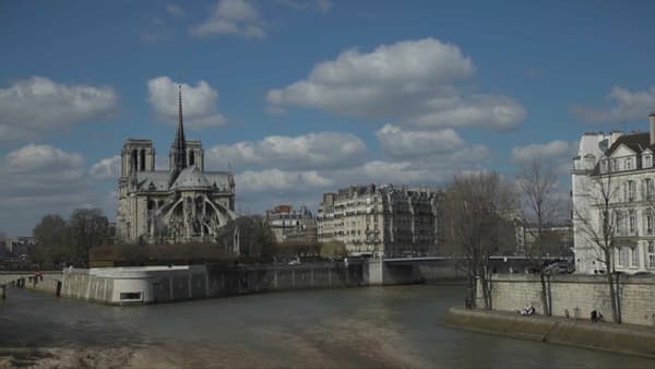 Une vue de la Seine à sec en 2024 (image d'anticipation).