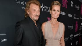 Johnny Hallyday et son épouse Laeticia à Santa Monica en 2013