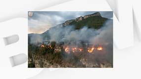Un feu de végétation à Voreppe, dans l'Isère, est en cours depuis vendredi.