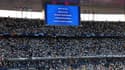 Le message diffusé au Stade de France le 28 mai 2022, concernant le report du coup d'envoi de la finale de la Ligue des champions