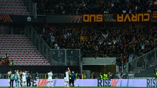 Les supporters de l'AS Roma à l'Allianz Riviera le 24 septembre 2025