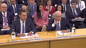 Devant une commission de députés britanniques, Rupert Murdoch, patron de News Corp (à droite), et son fils James ont présenté mardi leurs excuses au sujet de l'affaire d'écoutes téléphoniques qui ébranle le groupe et a poussé les deux hommes à enterrer le