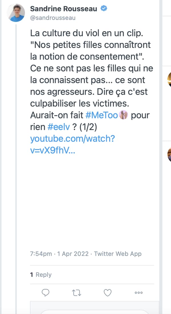 Sandrine Rousseau a dénoncé les propos tenus par Eva Joly dans un clip de campagne pour Yannick Jadot. 