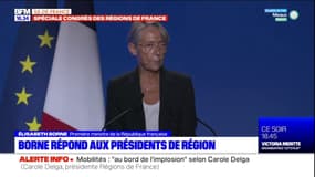 Congrès des Régions: Elisabeth Borne annonce que le gouvernement continuera d'accompagner les régions en difficulté