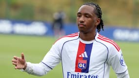 Malick Fofana avec l'OL en juillet 2025