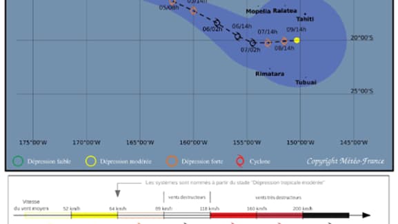 La dépression devrait arriver sur la Polynésie par le sud-ouest de Mopelia La dépression devrait arriver sur la Polynésie par le sud-ouest de Mopelia