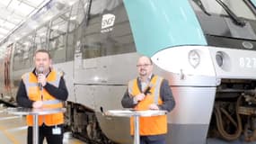 Présentation du train à batteries le 18 octobre 2023