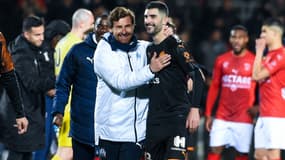André Villas-Boas et Alvaro Gonzalez, à Nîmes le 28 février 2020