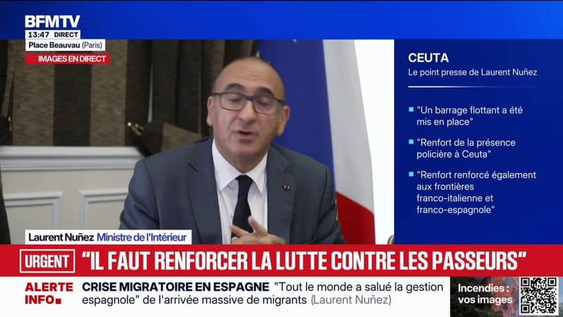 Crise migratoire à Ceuta: "La question de l'espace Schengen n'est pas un problème mais la solution", affirme le ministre de l'Intérieur, Laurent Nuñez
