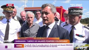 Incendies : Gérald Darmanin lance un appel à la mobilisation de tous les sapeurs-pompiers de France