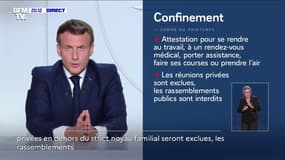 Emmanuel Macron: "Vous pourrez sortir de chez vous uniquement pour travailler, vous rendre à un rendez-vous médical, pour porter assistance à un proche, faire vos courses essentielles"  