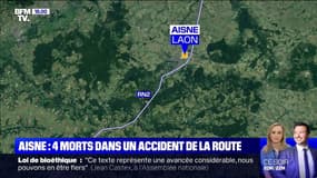 Un accident entre plusieurs véhicules, dont un poids sur la RN2 a fait quatre morts à Laon. Les victimes sont des enfants âgés de 9 à 14 ans. Selon les premiers éléments recueillis par BFMTV, le poids lourd a percuté un utilitaire qui a lui-même percuté une autre voiture qui a pris feu et dans laquelle se trouvaient ces enfants.