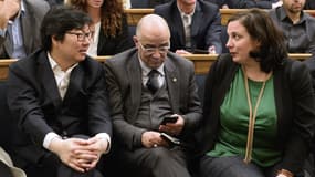 Jean-Vincent Placé, Serge Orru et Emmanuelle Cosse, le 4 avril 2015