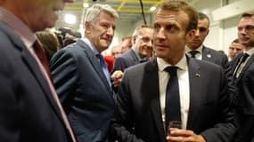 Philippe de Villiers et Emmanuel Macron, aux Herbiers (Vendée) en juin 2018.