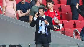 Luis Figo en tribunes lors de la finale de la Ligue des champions, en 2019