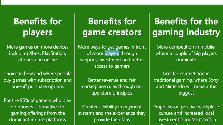 Les bénéfices d'une fusion Xbox - Activision-Blizzard selon Microsoft.