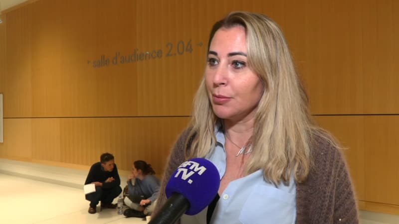 Magali Berdah à l'ouverture du premier procès pour le cyberharcèlement massif qu'elle dit subir, le 27 novembre 2023 à Paris