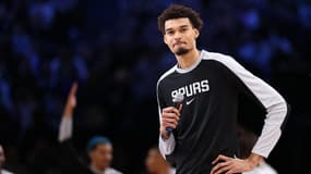 Victor Wembanyama lors du match de NBA à Paris entre les San Antonio Spurs et les Indiana Pacers - le 23/01/2025