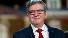 Jean-Luc Mélenchon, alors candidat LFI à la présidentielle française, le 10 février 2022 sur le plateau de France à Saint-Denis, en Seine-Saint-Denis 