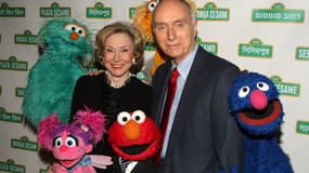 Co-fondateurs de l'émission pour enfant "Sesame Street", Joan Ganz Cooney et Lloyd Morriset, le 27 mai 2009 à New York.