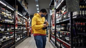 Rayon alcool d'un supermarché à Johannesburg. 