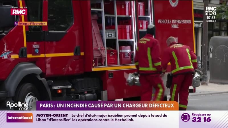 Paris : un incendie causé par un chargeur défectueux