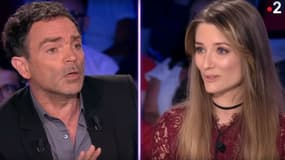 Yann Moix et Diane Ducret sur le plateau de l'émission "On n'est pas couché", le 9 juin 2018