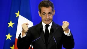 Nicolas Sarkozy lors de ses voeux aux nouveaux adhérents, samedi 9 janvier 2016