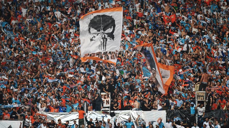 Le virage des Winners lors du match entre l'OM et Salzbourg