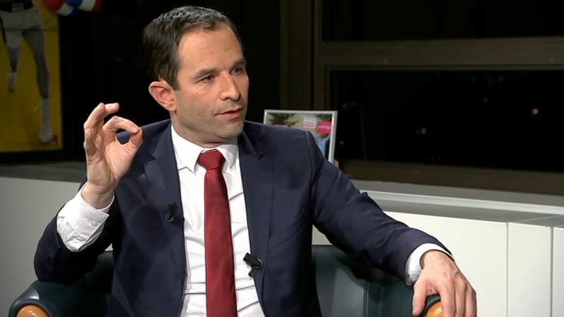 Benoît Hamon, invité de Ruth Elkrief sur BFMTV, le 3 janvier 2017.