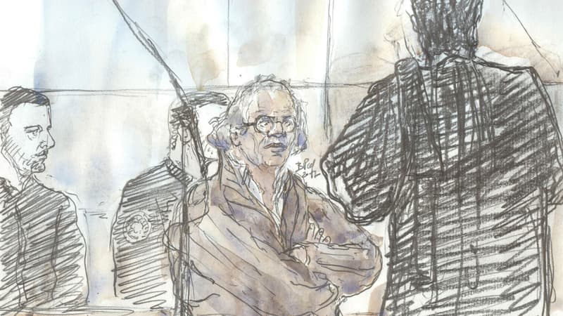 Dessin du procès d'Abdelhakim Dekhar, le 17 novembre 2017 à la Cour d'Assises de Paris