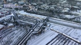 Les images de la Seine-et-Marne sous la neige, prises par l'hélicoptère BFMTV