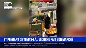Les images de Sébastien Lecornu en train de faire son marché à Vernon dans l'Eure