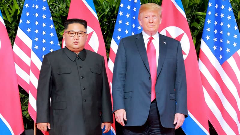 Donald Trump et Kim Jong-Un lors d'un sommet historique à Singapour le 12 juin 2018