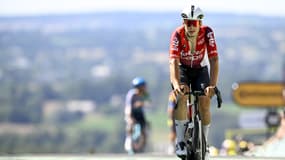 Arnaud De Lie à l'arrivée de la sixième étape du Tour de France, le 10 juillet 2025