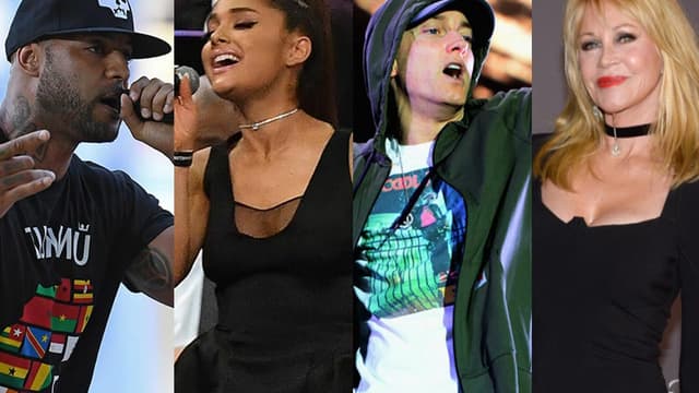 Booba, Ariana Grande, Eminem et Melanie Griffith.