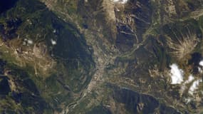 La ville de Briançon photographiée par Thomas Pesquet depuis l'espace.